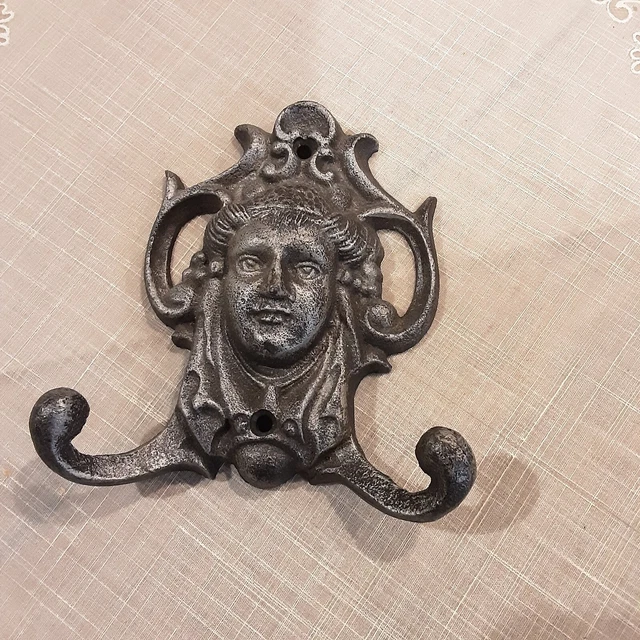 Vintage Lady Face Wall Hook Ornate Frame Hanger Kitchen Accessory #1