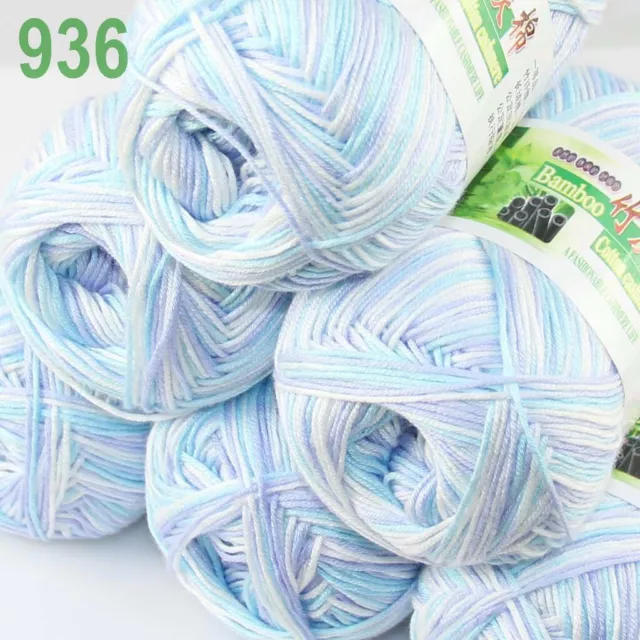 Sale New 6SkeinsX50gr Soft Bamboo Cotton Baby Rugs Hand Knitting Crochet  Yarn 11