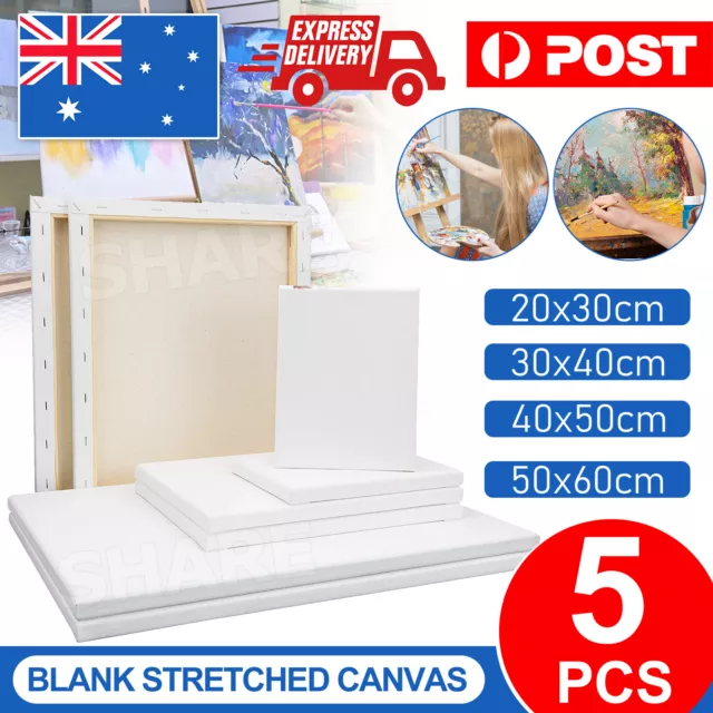 Artist Blank Stretched Canvas Canvases Art Large White Range Oil Acrylic Wood