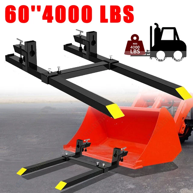 60" 4000lb Tractor Pallet Forks Bucket Clamp On For Backhoe Skid Steer Loader US