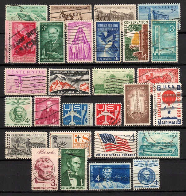 Briefmarken USA LOT aus 1956-1959 gestempelt (US 528)