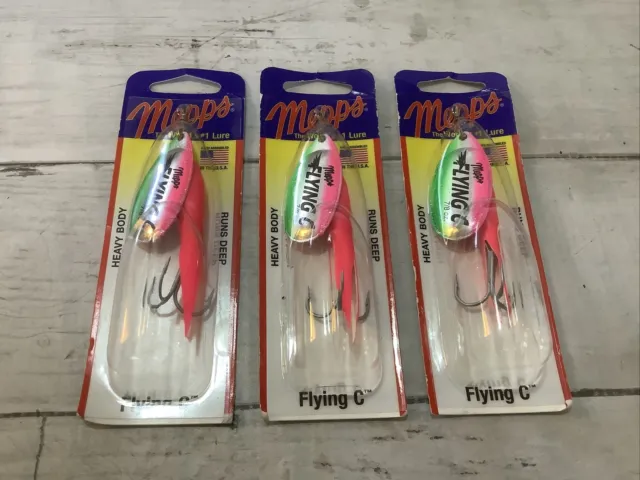 3 New Mepps Flying C Heavy Body 7/8 oz Spinners Fishing Lures