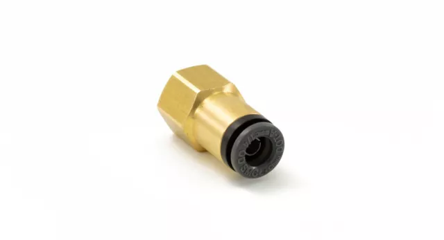 1/8" Female NPT to 1/4" Push to Connect Brass Fitting - Accepts 1/4" Air Line