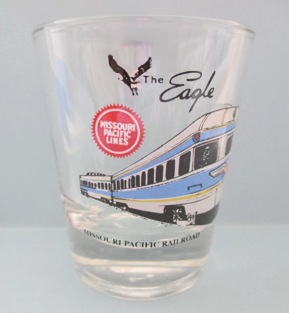 Missouri Pacific Lines RAILROAD The EAGLE Locomotive SHOT GLASS Collectible