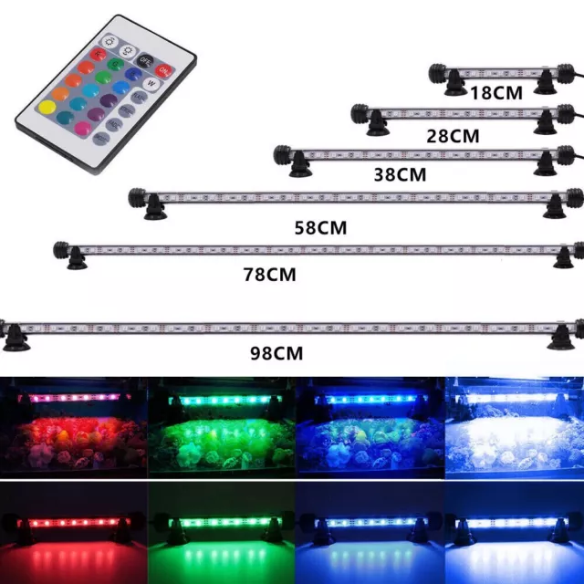 RGB Aquarium Light Fish Tank LED Bar Lamp Submersible Waterproof Full Spectrum