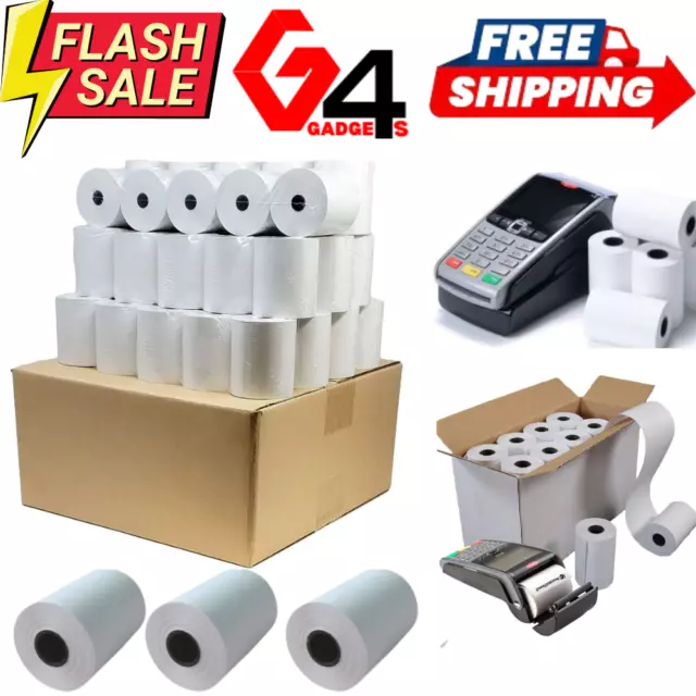 57x40 Credit Card Terminal Thermal Paper Till Rolls, Receipt for EPOS POS, PDQ