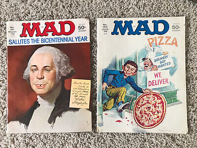 1976 Mad Magazine March June Lot of 2 George Washington Bicentennial, Pizza