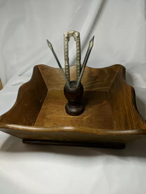 Wood Nut Bowl Vintage Mid Century Nutcracker Set Wood Nut Bowl Vintage Mid Century Nutcracker Set