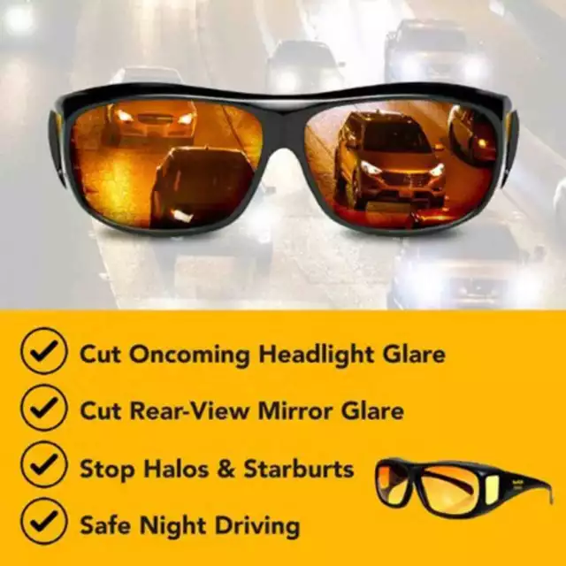 HD Unisex Night Vision Driving Glasses Anti Headlight High beam glare Sunglass