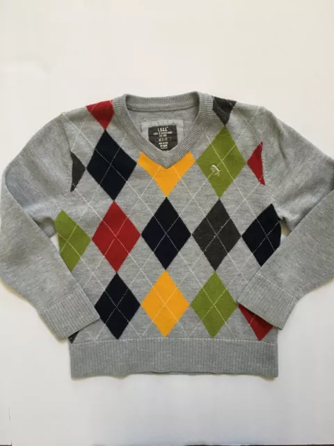 L.O.G.G. by H&M little boys argyle v neck sweater gray size 2-4Y