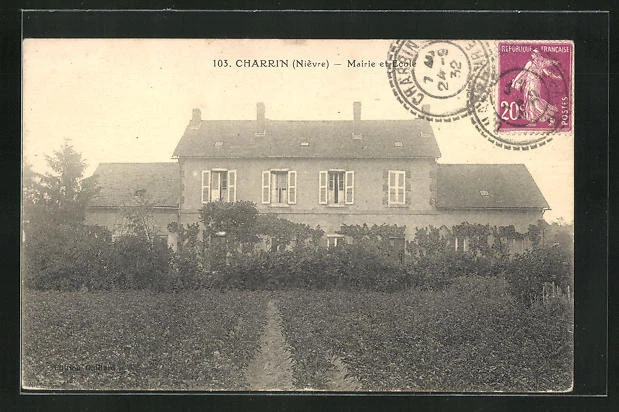 CPA Charrin, Mairie et Ecole 1932