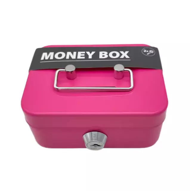 Small Lock Box Metal Cash Box Mini Safe Lock Box Money Bank Metal Coin