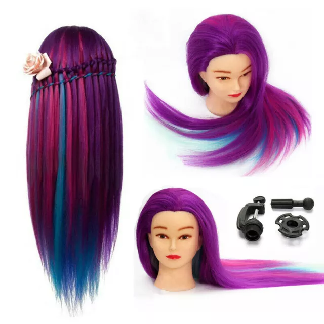 26" Salon Human Hair Training Head Hairdressing Styling Mannequin Doll w/ Clamp