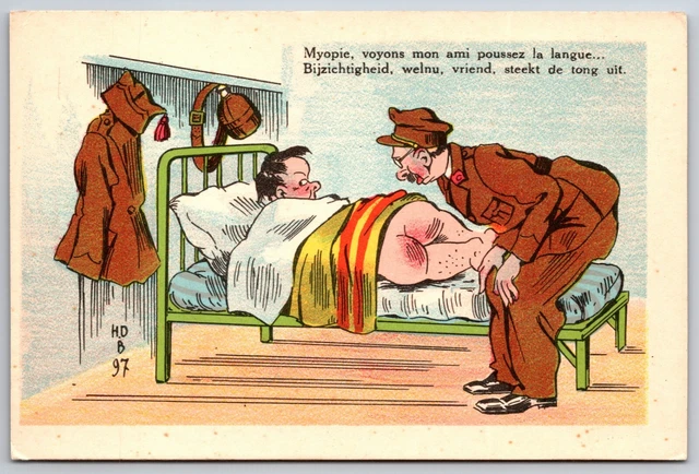 FRENCH MILITARY COMIC Scatological Stick Out Your Tongue UNP DB 