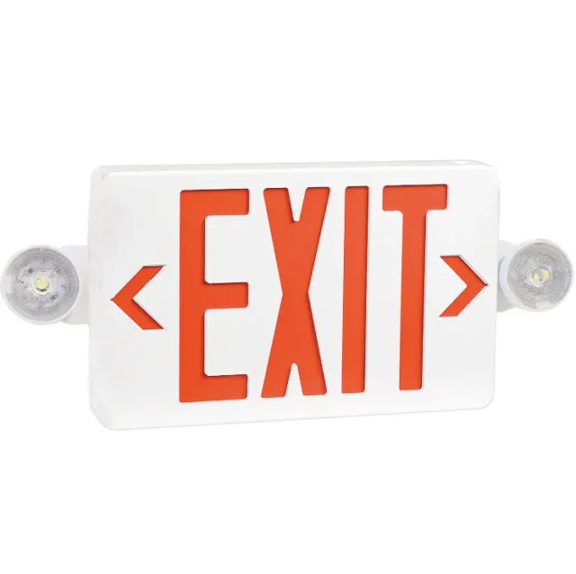 Red LED Exit Sign & Emergency Light – Dual LED Lamp UL-94 Fire Resistance light