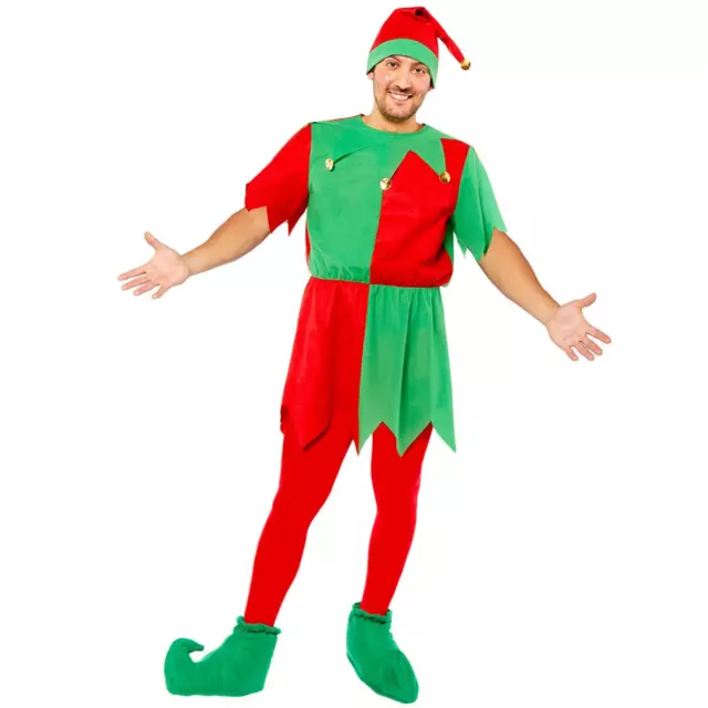 Adulte Hommes Elfe Festif Déguisement Costume Noël Déguisement avec Chapeau