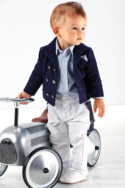 ABITO VESTITO DA battesimo maschietto 4pz cerimonia cardigan