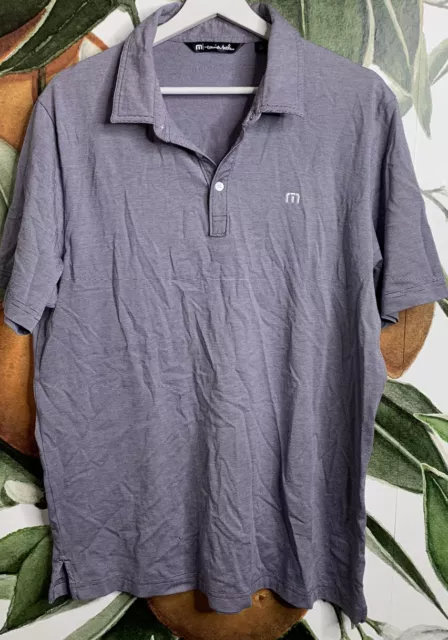 TRAVIS MATHEW LARGE Purple Striped Short Sleeve Polo Golf Shirt $20.99 ...
