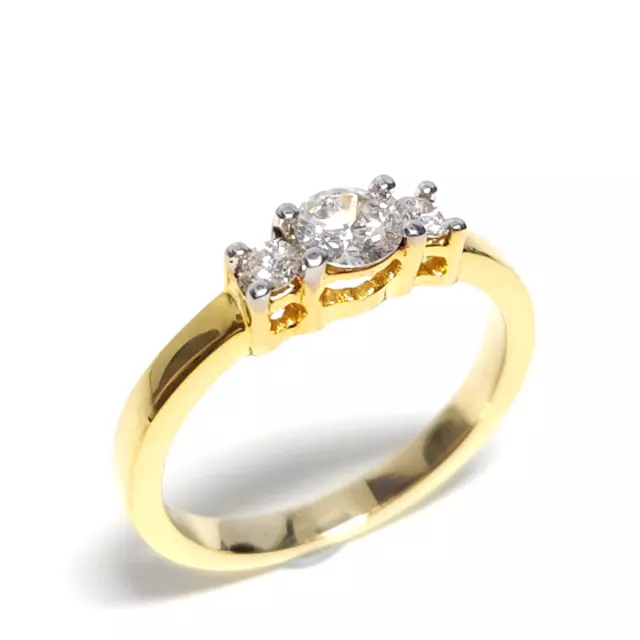Diamond Ring .43ct Natural Diamonds, 14k yellow gold, Size 6, Solid Gold 3.0g 3