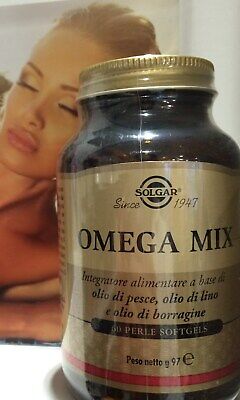 SOLGAR omega mix 60 perle softgels - olio di pesce , olio di lino e borragine