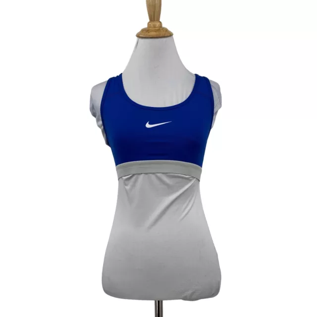 Nike Pro Dri Fit Classic Sports Bra Womens S Small Surf Blue Unpadded Racerback