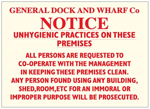 General Dock & Wharf Co. enamelled steel wall sign  180mm x 130mm  (dp)
