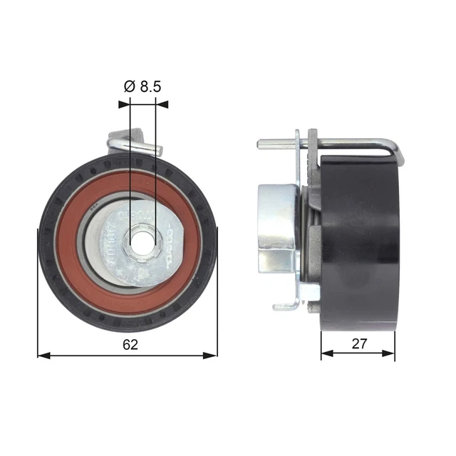Galet Tendeur (Courroie De Distribution) Ford Fiesta V 1.4 16V,1.25 16V,1.6 16V