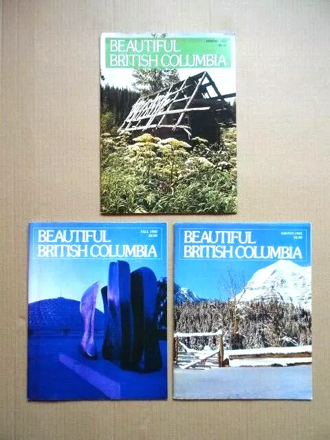 3 x Beautiful British Columbia magazine 1983 (Spring/Fall/Winter) VGC