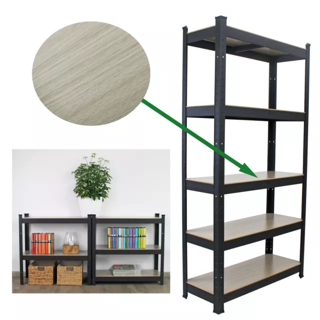 Muebles para Salón Estanteria Pesada Metal 150x75x30 CM Claro Carga 650KG