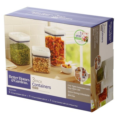 Better Homes & Gardens Flip Tite Food Storage Set, 3 Canisters, BPA-Free 6