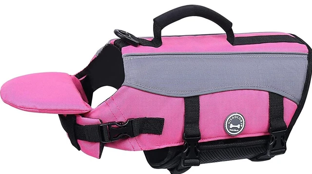 Chaleco salvavidas para perro XL hebilla ajustable perro mascota abrigo salvavidas rosa