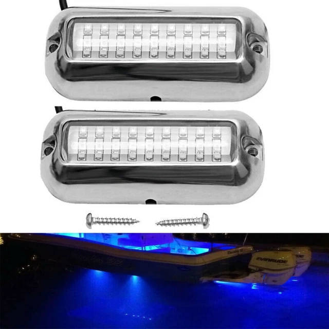 2PACK 27LED Underwater BOAT MARINE Transom LIGHTS 316 Stainless Steel Pontoon