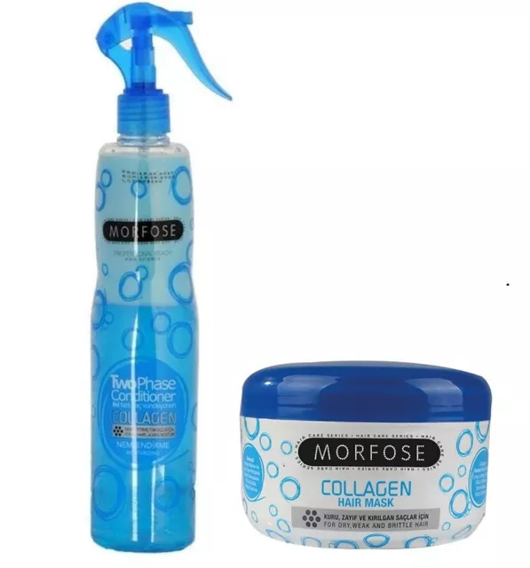 Morfose Twophase Collagène Conditionneur,400 ML & Cheveux Masque 500ml (2er Set)