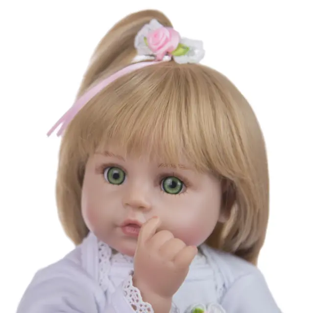 Bambole neonato 45 cm Reborn soft touch 3D giocattoli da collezione regalo di compleanno occhi verdi