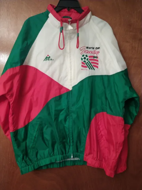 "Vintage"  1994 World Cup Italy Apex One Windbreaker Jacket Soccer - Size L