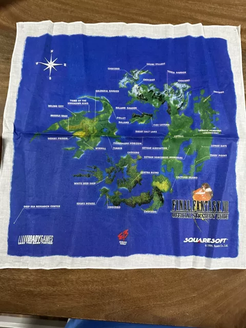 Final Fantasy VIII Official Strategy Guide Brady Games Cloth Map PS1 Playstation