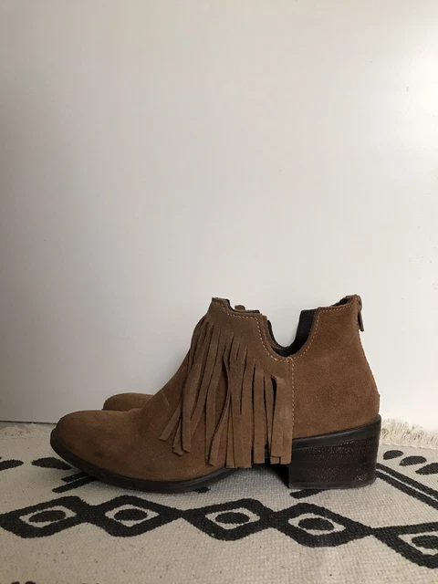 bottines low boots en daim nubuck marron PIECES pointure 36 EU - 6 UK - 3,5 US 3