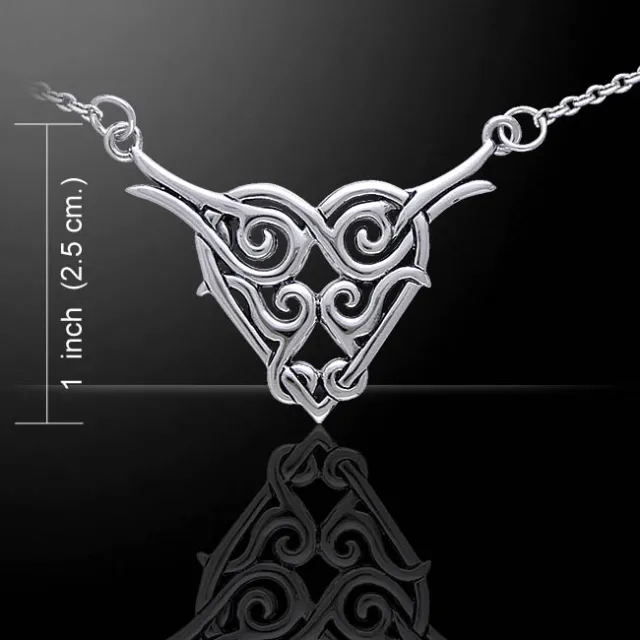 Celtic heart Knotwork Sterling Silver Necklace by Peter Stone Fine Jewelry