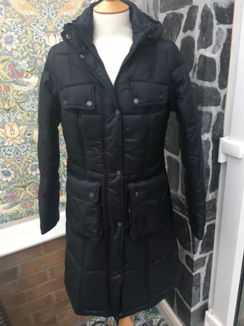 Barbour Womens International Fairing Quilted Parka Black Size UK 10