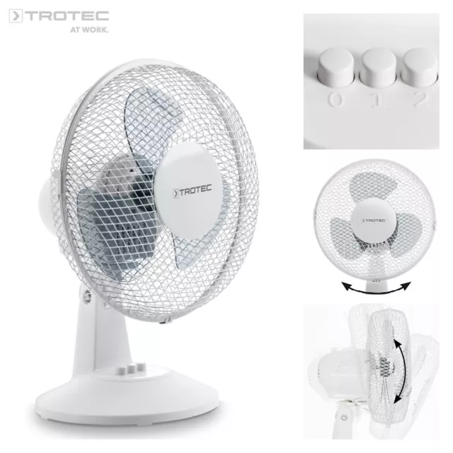 TROTEC Tischventilator TVE 10 | Ventilator Oszillation Luftkühler Lüfter | 25 W