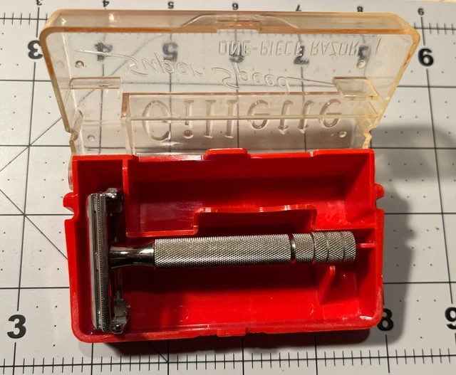 Vintage Gillette Super Speed TTO DE Safety Razor With Case No Date Code