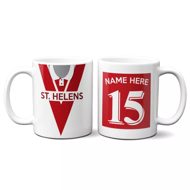 Personalised St Helens Mug Rugby League Cup Dad Fathers Day Birthday Gift RSM31