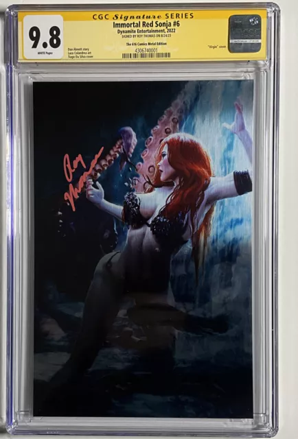 IMMORTAL RED SONJA #6 CGC SS 9.8 signed ROY THOMAS, METAL Conan Virgin 2022