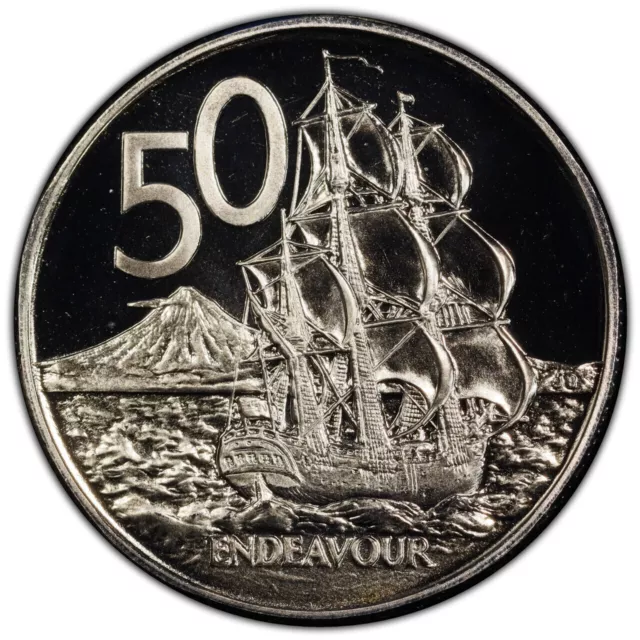 New Zealand 1984 Fifty Cents 50c (HMS Endeavour) - PCGS MS67 (46806765)