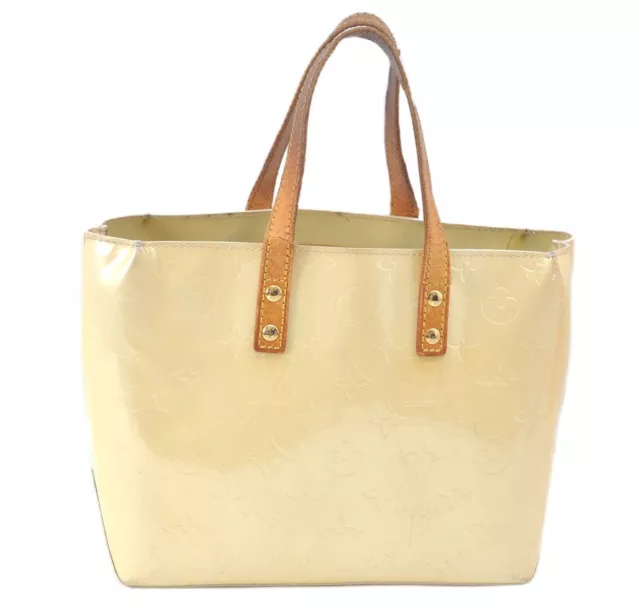 Authenticated Used Louis Vuitton Monogram Vernis Reade PM M91144 Women's  Handbag Soft Beige 