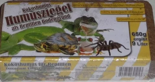 4 x Humusziegel,Reptilien Bodengrund  Ziegel  Je 650 Gramm