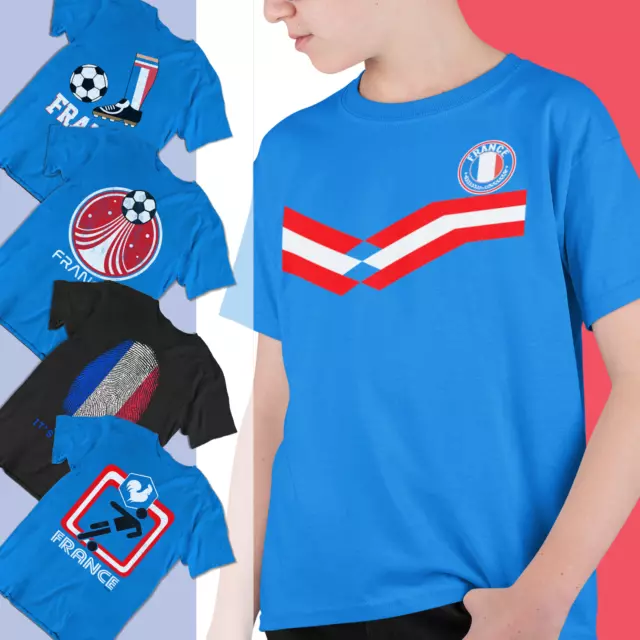 Boys or Girls Choice Of FRANCE Football Kids TShirts Rugby French Euro World Cup
