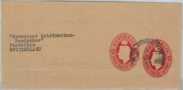 74788 - POSTAL HISTORY - AUSTRALIA - private STATIONERY WRAPPER to SWITZERLAND