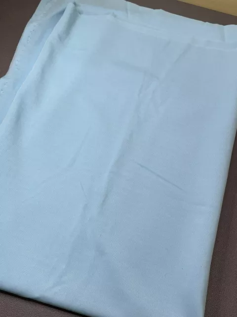 1 Yard + (40”) X 60” Wide Vintage Double Knit Polyester Powder Sky Blue Solid
