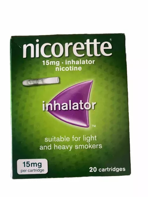 Nicorette 15mg Nicotine Inhalator 20 Cartridges - STOP SMOKING